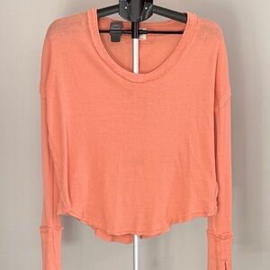 We The Free Peach Long Sleeve Top